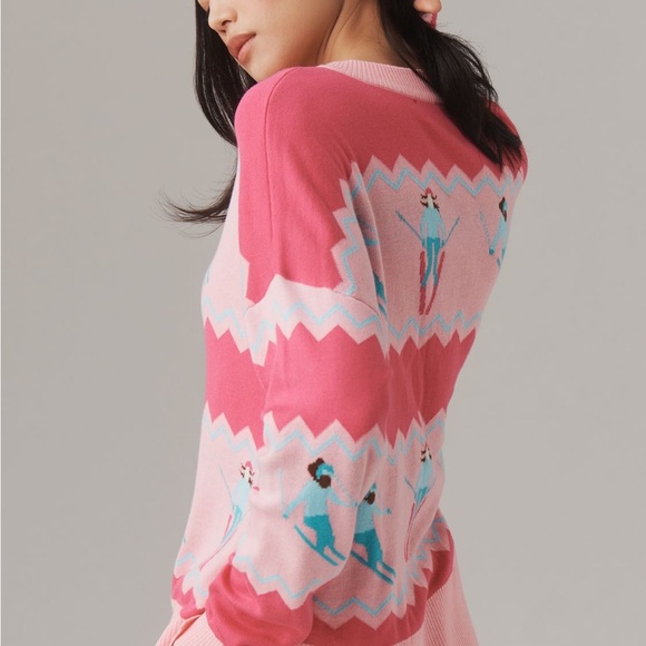 Anthropologie X Beach Riot Callie Sweater Chevron Skiers Anthropologie Exclusive - Picture 6 of 14